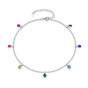 Sunspicems Color Crystal Anklet