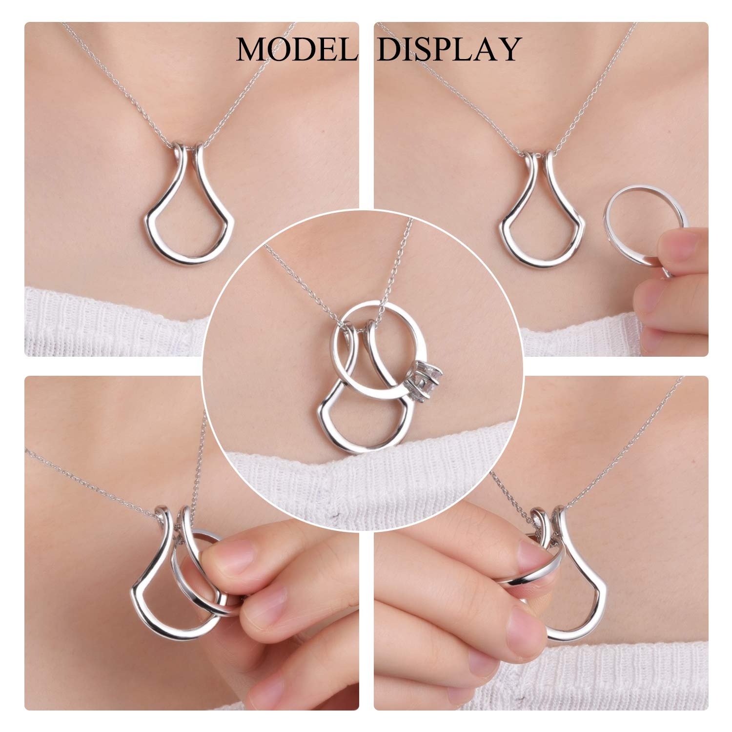 Sterling Silver Ring Holder Necklace Pendant Jewelry - Image 10