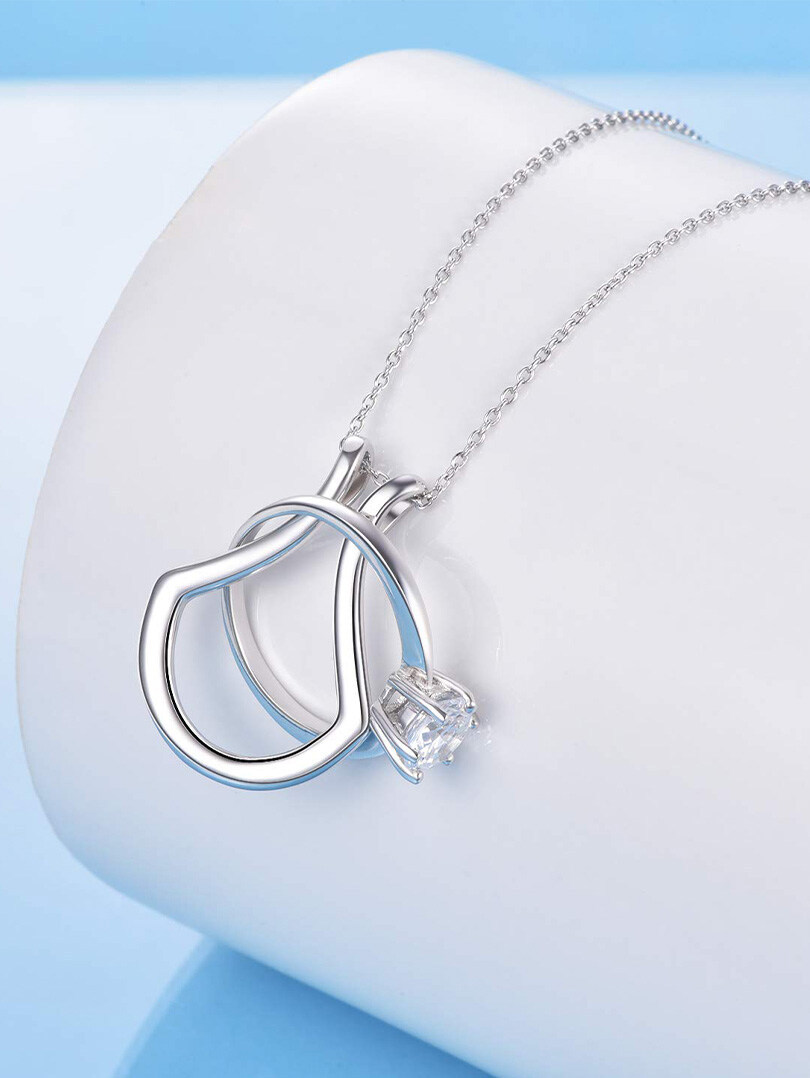 Sterling Silver Ring Holder Necklace Pendant Jewelry - Image 7